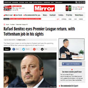 Daily Mirror: Benitez nei pensieri del Tottenham 